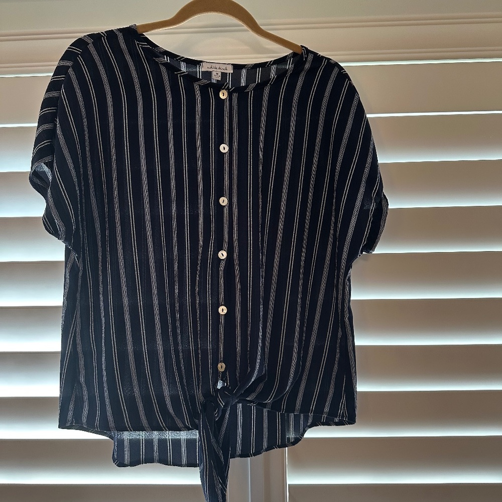 Button down top with tie waist